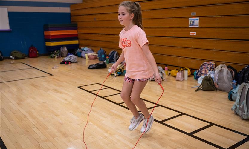 Students jump rope